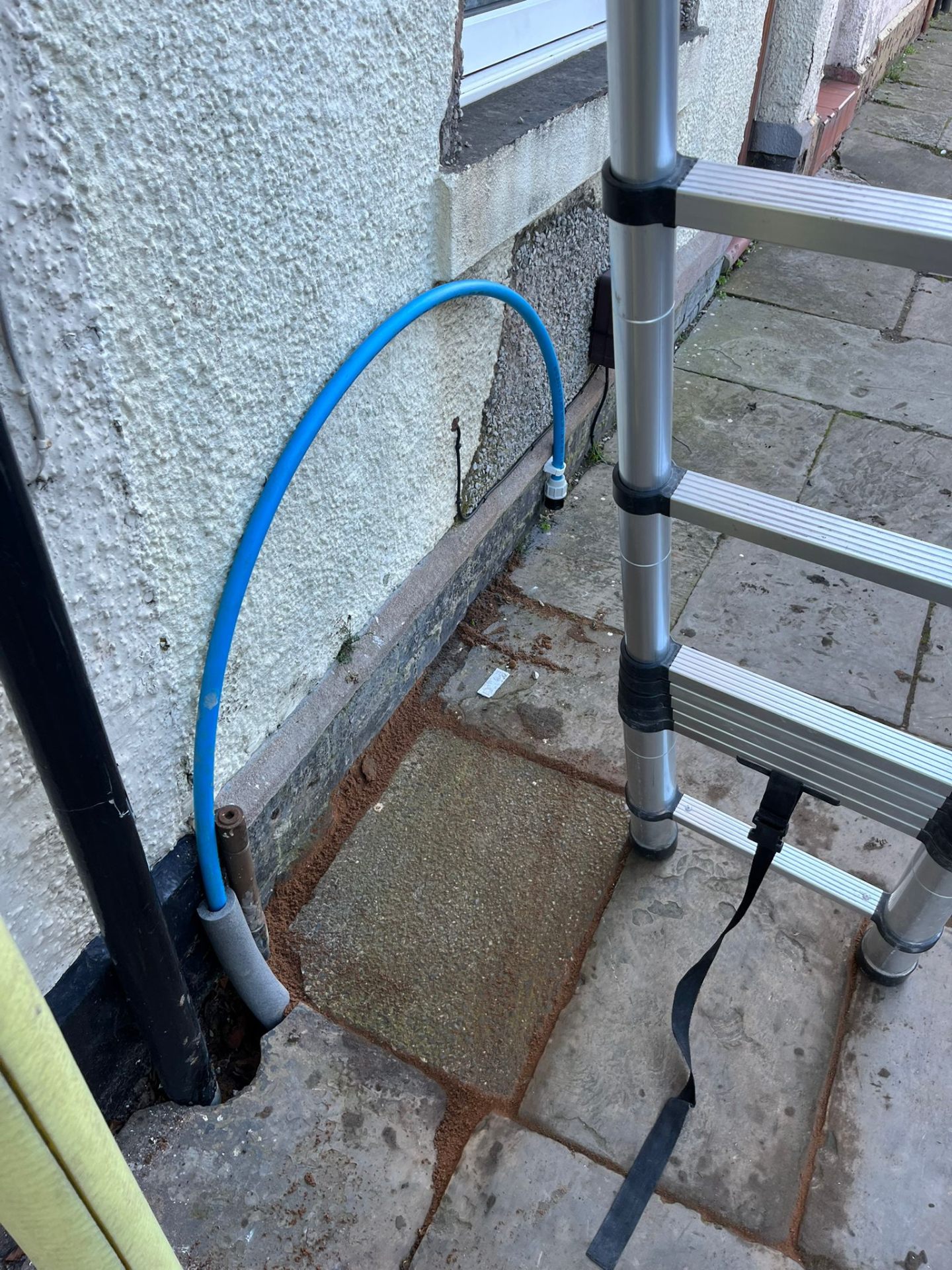 Burst water supply pipe