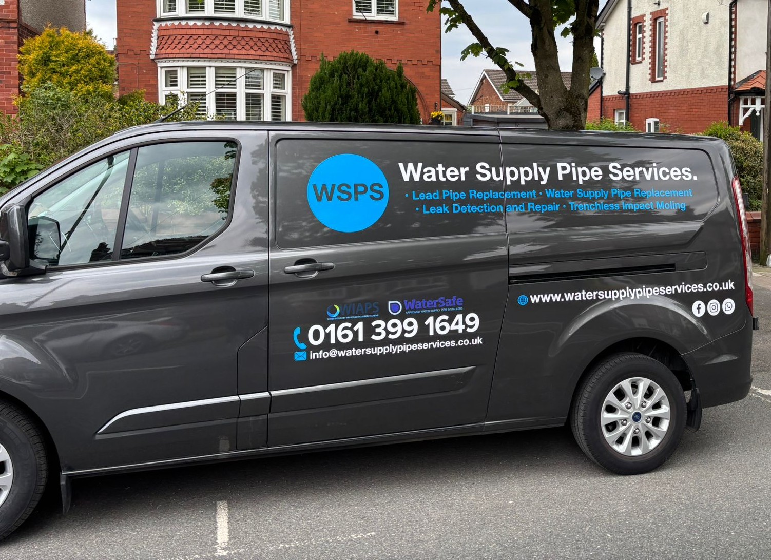 Leaking lead pipe being replaced
